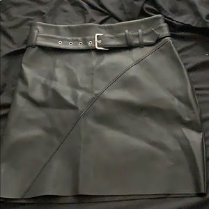 black leather skirt